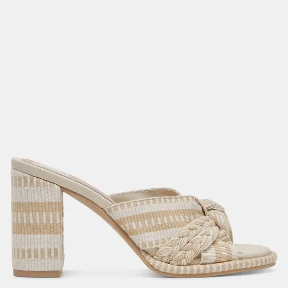 Dolce Vita Brilah Sandals Women's US 9 Brown Open Toe Block Heel Slide PQ292